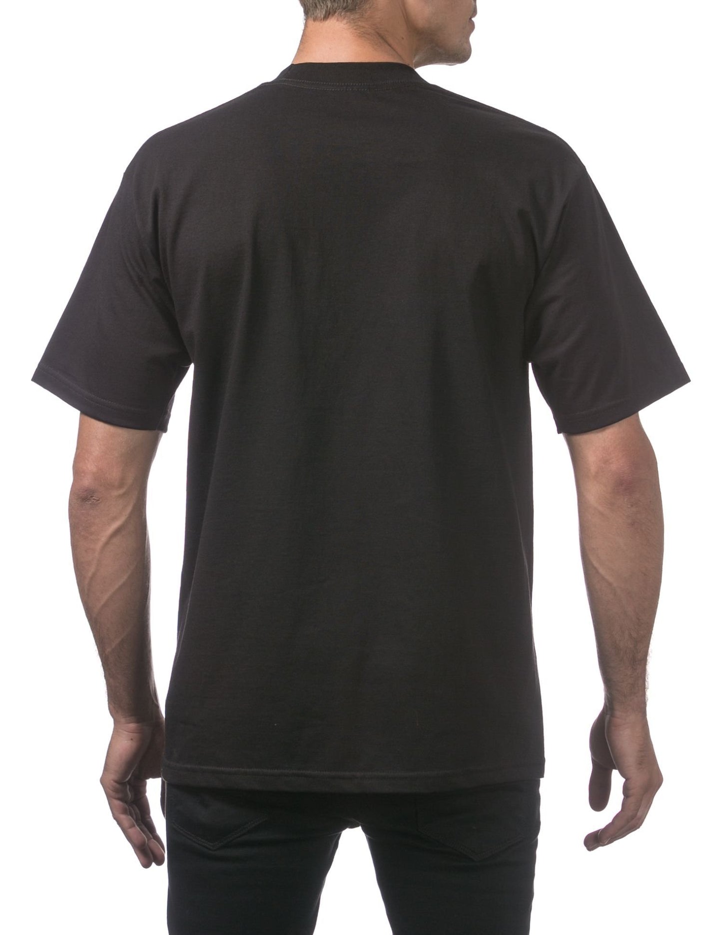 Men's Heavyweight Plain Blank Basic Black T-shirt 5.6 oz